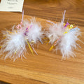 Colorful Feather Geometric Drop Earrings With Silver Needle Fashion OL Sweet Girl Style Ear Studs view 4