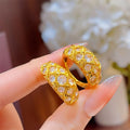 Gold Plated Zircon Round Open Ring For Women view 2