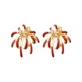 Light Luxury Alloy Rhinestone Enamel Firework Flower Stud Earrings For Women view 5
