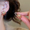Light Luxury Alloy Rhinestone Enamel Firework Flower Stud Earrings For Women view 1