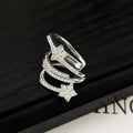 Minimalist Korean Copper Zircon Star Layered Ear Cuff Clip-on Earrings view 2
