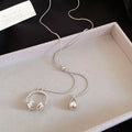 Alloy Tiger Eye Stone Pearl Pendant Sweater Necklace Geometric Round Light Luxury Casual Jewelry view 4