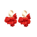 Crystal Flower Tassel Drop Earrings With Silver Posts, Rhinestone Vintage OL Style view 5