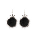Acrylic Snowflake Plush Pom Pom Drop Earrings, Fashion OL Floral Winter Ear Hooks view 5