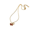 Gold Plated Copper Zircon Acetate Horse Pendant Necklace Light Luxury Collarbone Chain view 5