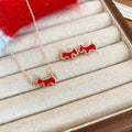 Alloy Dog Pendant Necklace With Acetate Charm, Cute Pastoral Cartoon Collarbone Chain For Women view 3