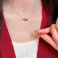 Alloy Dog Pendant Necklace With Acetate Charm, Cute Pastoral Cartoon Collarbone Chain For Women view 2