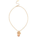 Gold Plated Zircon Flower Faux Pearl Necklace French Vintage Light Luxury Elegant Collarbone Chain view 5