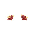 Vintage Luxury Red Enamel Winged Horse Alloy Stud Earrings For Women Sweet Unique Fashion Earrings view 5