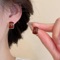 Minimalist Modern Alloy Geometric Square Stud Earrings Jewelry Set For Daily Commute Women view 4