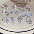 Korean Light Luxury Butterfly Faux Pearl Zircon Clip-on Earrings For Women No Piercing view 4