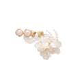 Chic French Vintage Faux Pearl Flower Petal Rhinestone Stud Earrings Jewelry Set For Women view 5