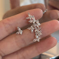 Chic Copper Zircon Butterfly Clip-on Earrings Light Luxury Designer Insect Ear Jewelry view 4