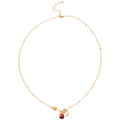 Gold Plated Copper Zircon Lucky Bag Earrings Necklace Chinese Retro Jewelry Set view 5