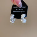 French Light Luxury C-Shaped Faux Pearl Rhinestone Stud Earrings For Women view 3