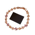 French Style Zircon Flower Faux Pearl Clasp Bangle, Light Luxury Daily Commuter Jewelry view 5