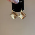 Rhinestone Rhombus Double Sided Alloy Clip-on Earrings For Women, Simple Geometric Light Luxury Style view 3