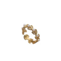 French Style Zircon Wheat Ear Faux Pearl Open Ring Elegant Light Luxury Geometric Jewelry view 5