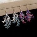 Light Luxury Hollow Butterfly Tassel Iron Drop Earrings For Women Elegant Sweet Style view 4