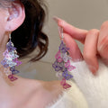 Light Luxury Hollow Butterfly Tassel Iron Drop Earrings For Women Elegant Sweet Style view 3