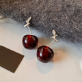 Resin Cherry Fruit Pendant Drop Earrings For Women Sweet Light Luxury Versatile Style view 4