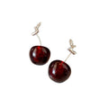 Resin Cherry Fruit Pendant Drop Earrings For Women Sweet Light Luxury Versatile Style view 5