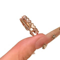 Copper Zircon Mother Of Pearl Heart Double Layer Open Ring For Women, Elegant Light Luxury Index Finger Jewelry view 5