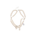 French Vintage Faux Pearl Zircon Crystal Waterdrop Beaded Choker Necklace view 5