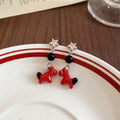 Alloy Silver Needle Enamel Star Horse Stud Earrings Retro Zodiac Light Luxury Fashion OL Jewelry view 2