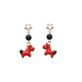 Alloy Silver Needle Enamel Star Horse Stud Earrings Retro Zodiac Light Luxury Fashion OL Jewelry view 5