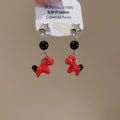 Alloy Silver Needle Enamel Star Horse Stud Earrings Retro Zodiac Light Luxury Fashion OL Jewelry view 4