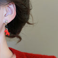 Alloy Silver Needle Enamel Star Horse Stud Earrings Retro Zodiac Light Luxury Fashion OL Jewelry view 3