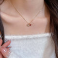 Light Luxury Copper Zircon Puppy Heart Pendant Clavicle Necklace For Women view 4