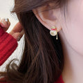 Copper Zirconia Lucky Bag Tassel Drop Earrings New Chinese Vintage New Year Style view 2