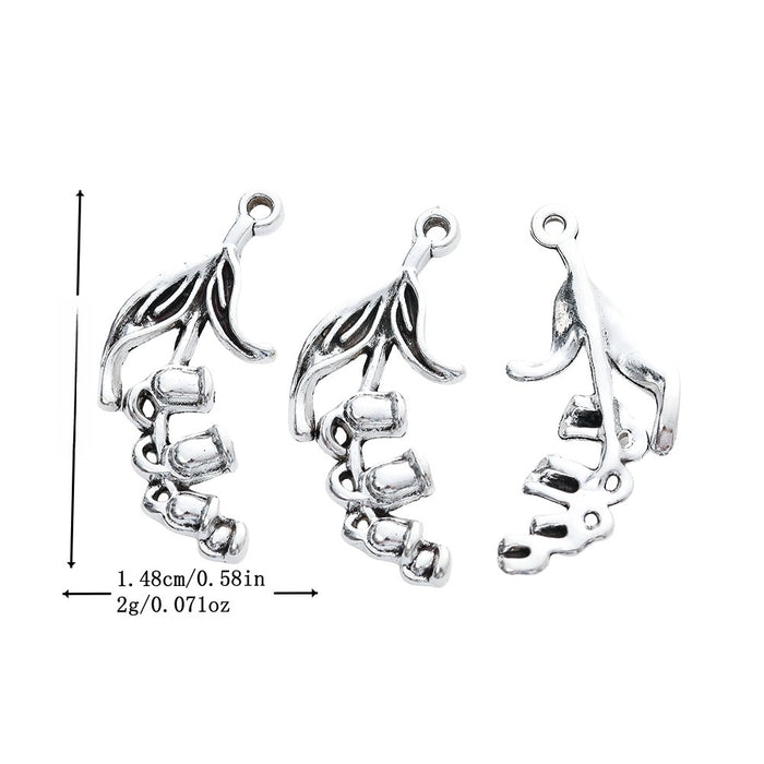 Antique Silver Zinc Alloy Trumpet Flower Charm Pendant for DIY Necklace Bracelet Jewelry Making