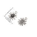 Antique Silver Zinc Alloy Flower Charm Pendant No.222827 for DIY Necklace Bracelet Jewelry Making view 1