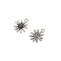 Antique Silver Zinc Alloy Flower Charm Pendant No.222827 for DIY Necklace Bracelet Jewelry Making view 2