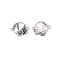 Antique Silver Zinc Alloy Double Flower Charm Pendant for DIY Necklace Bracelet Jewelry Making view 2