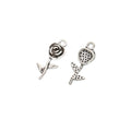 Antique Silver Zinc Alloy Flower Charm Pendant No.110131 for DIY Necklace Bracelet Jewelry Making view 2