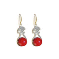 Light Luxury Alloy Rhinestone Enamel Firework Earrings Brooch Jewelry Set For Women view 5