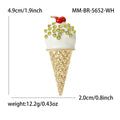 Alloy Enamel Pearl Ice Cream Brooch Pin For Collar Decoration view 5