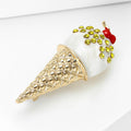 Alloy Enamel Pearl Ice Cream Brooch Pin For Collar Decoration view 2