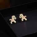 Elegant Vintage Gold Alloy Pony Horse With Pearl Flower Enamel Sweet Commuter Stud Earrings view 2