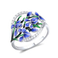 Fresh Lily Of The Valley Flower Ring For Women, 3D Painted Gradient Pastoral Style Jewelry view 1