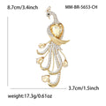 Metal Alloy Rhinestone Peacock Chain Brooch For Suits And Shawls view 3