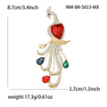 Metal Alloy Rhinestone Peacock Chain Brooch For Suits And Shawls view 5