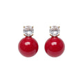 Silver Needle Zircon Bow Faux Pearl French Vintage Light Luxury Drop Earrings view 5