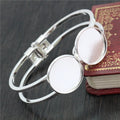 20mm Double Tray Copper Bangle Bracelet Cabochon Base 23g For DIY Jewelry Findings view 3