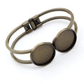 20mm Double Tray Copper Bangle Bracelet Cabochon Base 23g For DIY Jewelry Findings view 2