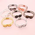20mm Double Tray Copper Bangle Bracelet Cabochon Base 23g For DIY Jewelry Findings view 1